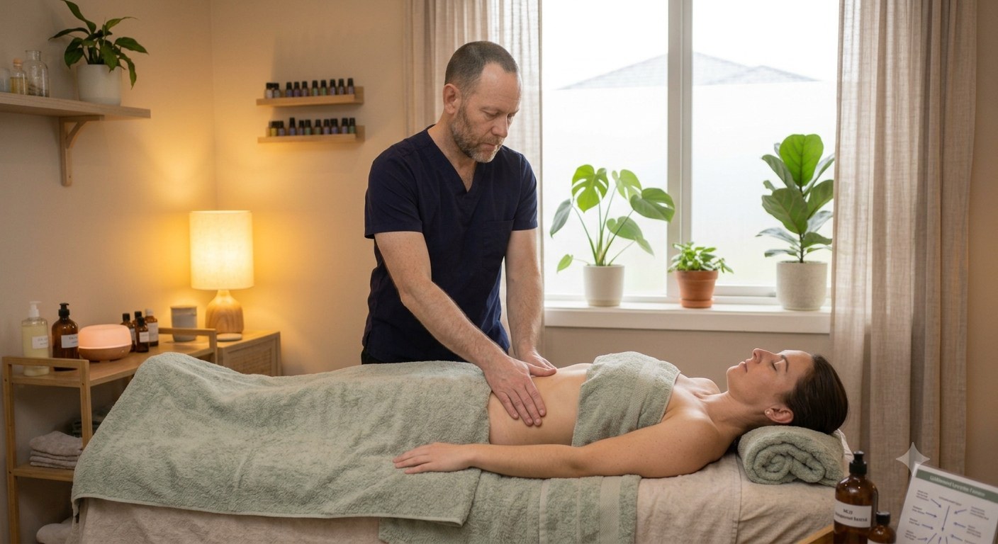 Manual lymphatic drainage session
