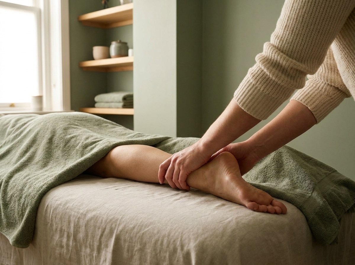 Orthopedic massage session for a sports injury